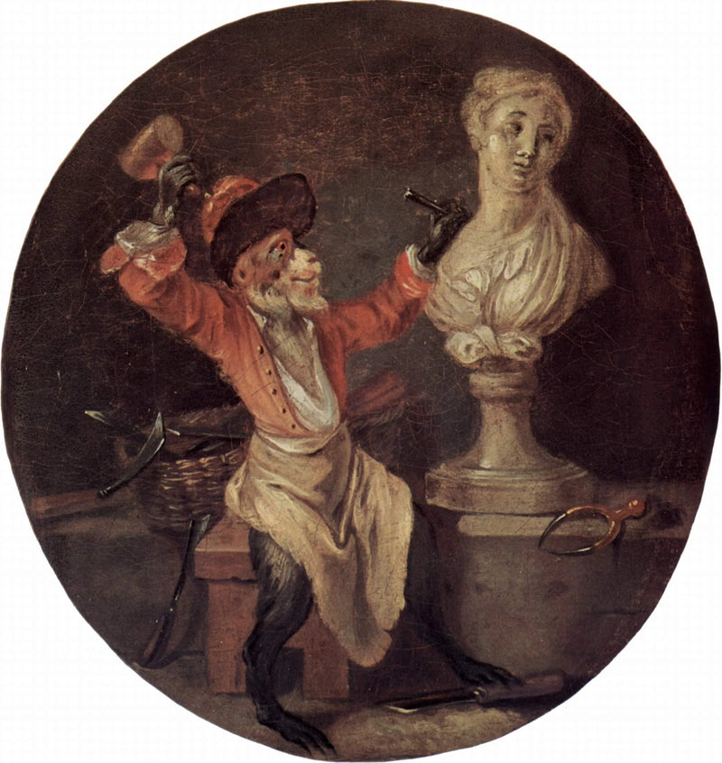 Sculpteren ape - Antoine Watteau