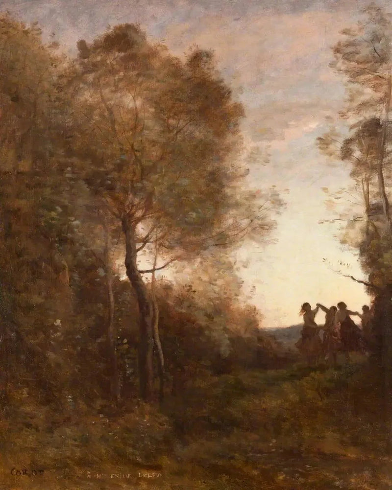 Kvelden – Nymfene danser - Jean-Baptiste Camille Corot
