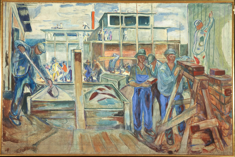 Vinterstudio under bygging - Edvard Munch
