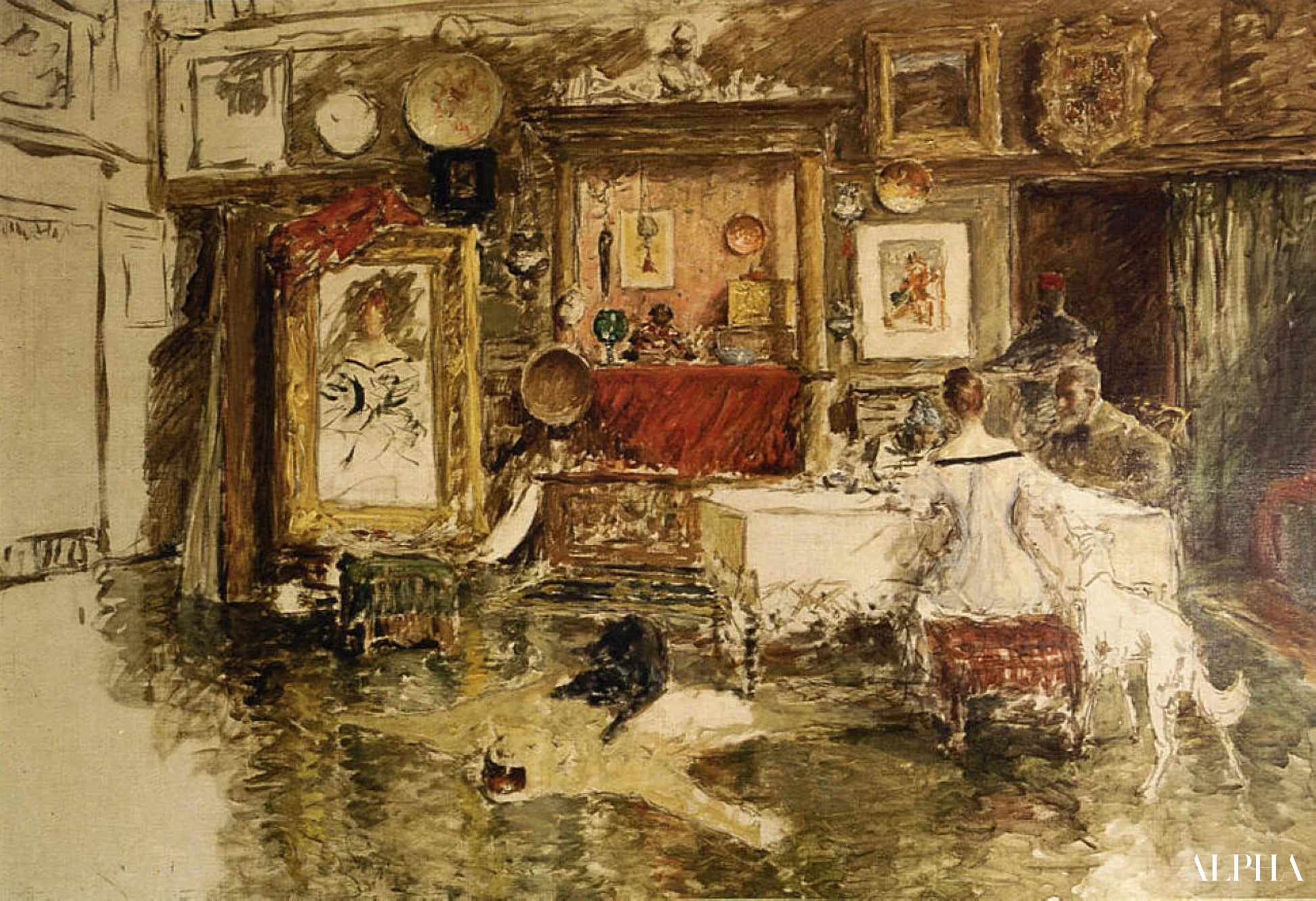 The Tenth Street Studio - William Merritt Chase - Høykvalitets reproduksjoner av malerier og bilder