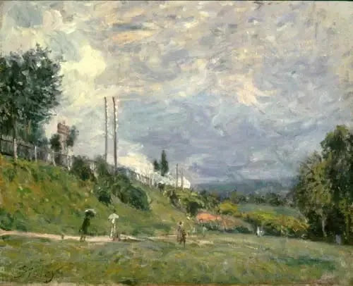Jernbanedammen i Sèvres - Alfred Sisley