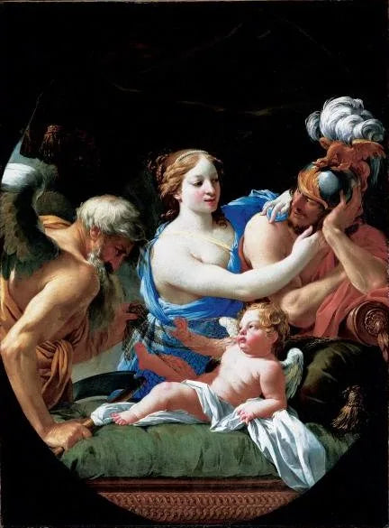 Tiden oppdager kjærligheten mellom Venus og Mars - Simon Vouet