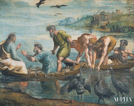 Le tirage miraculeux des poissons - Raphaël (peintre) - Reproductions de tableaux et peintures haut de gamme