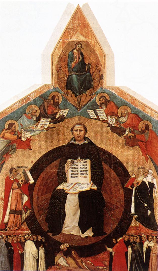 Le triomphe de saint Thomas d'Aquin - Lippo Memmi image 1 reproduction de peinture à l’huile
