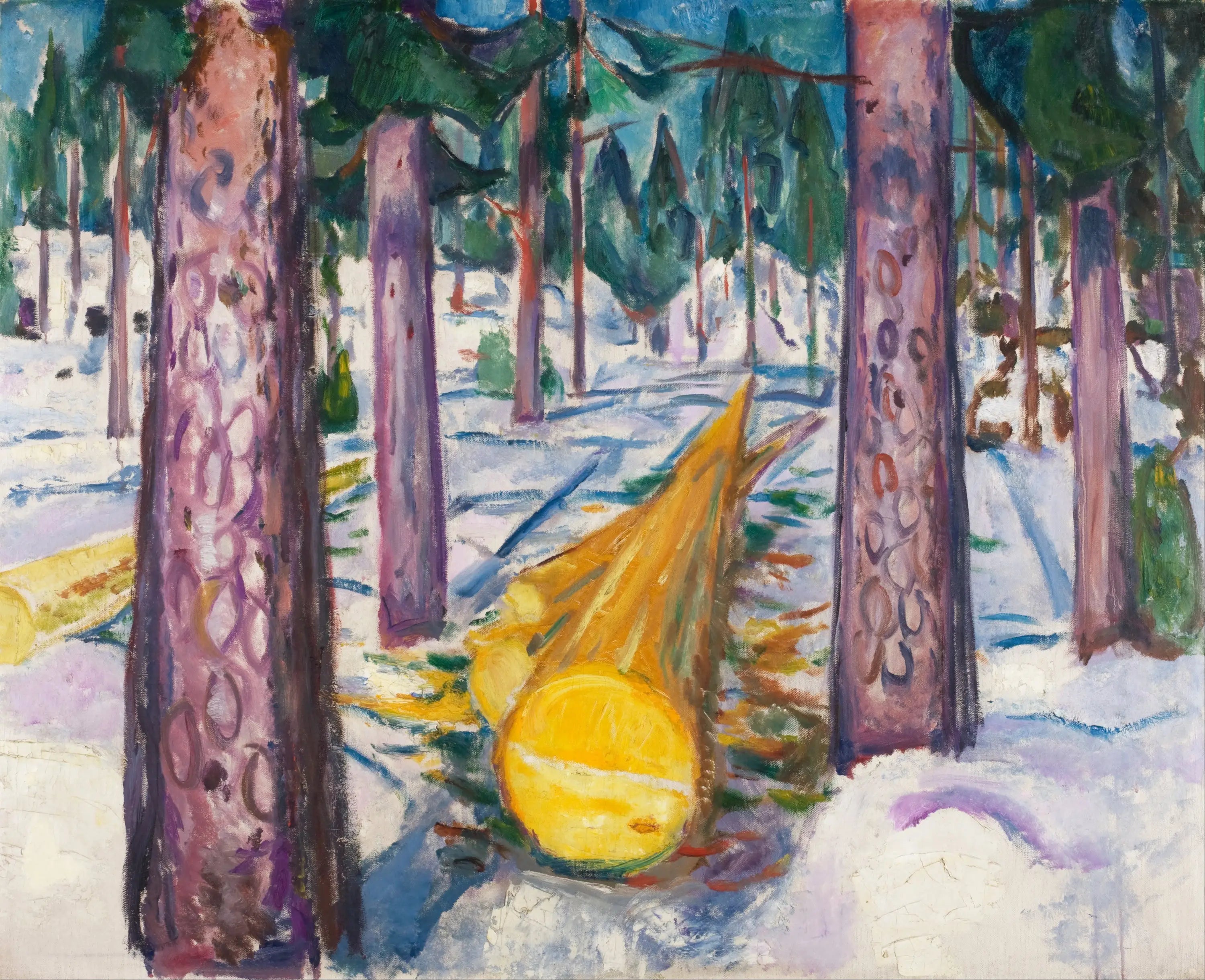 Reproduction du tableau « Le Tronc jaune - Edvard Munch » par Alpha Reproduction en peinture à l’huile