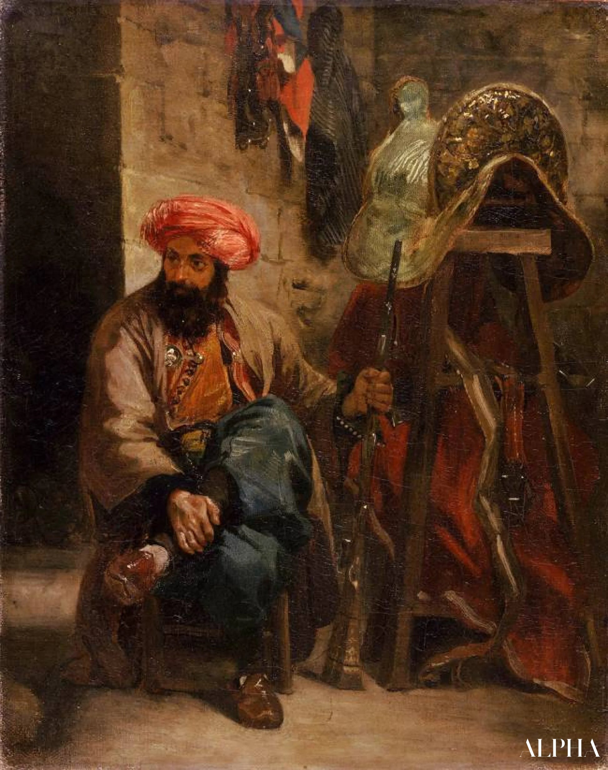 Tyrkeren med en sal - Eugène Delacroix - Høykvalitets reproduksjoner av malerier og bilder