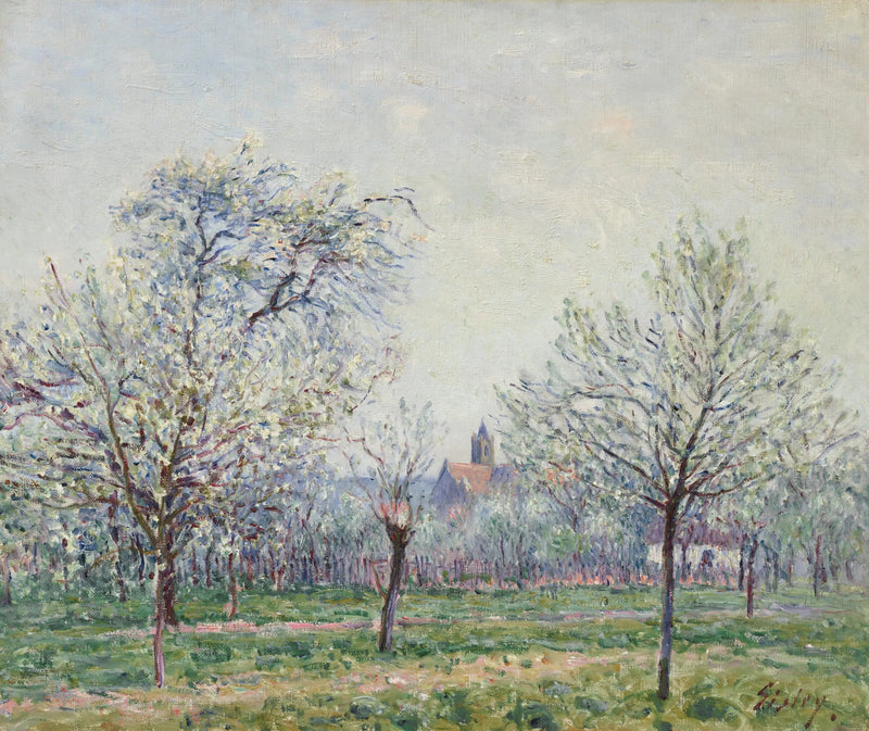 Frukthagen i Moret-sur-Loing, vår - Alfred Sisley