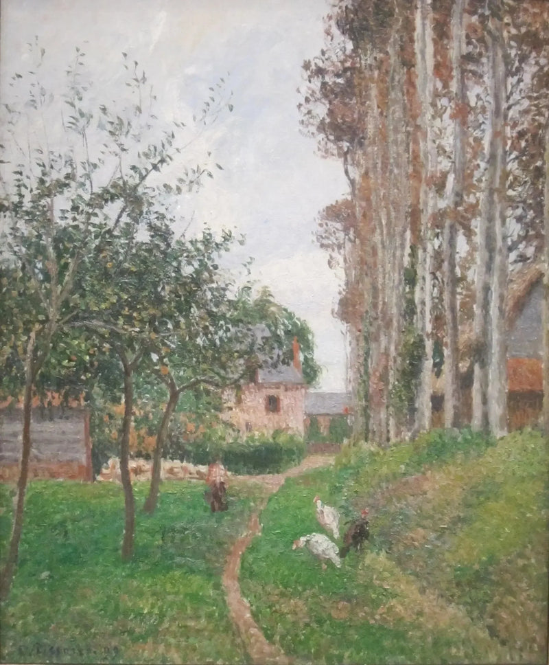 Frukthagen til Manoir d'Ango med hønene, Varengeville - Camille Pissarro