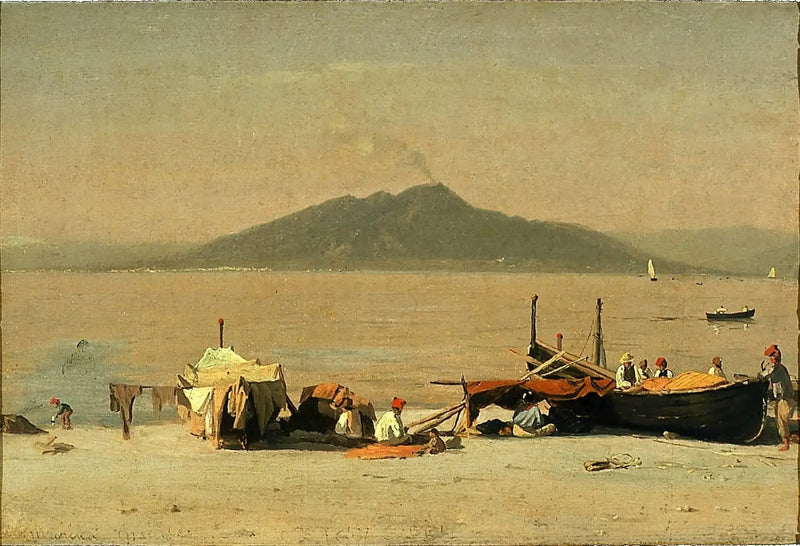 Vesuv fra Marina Grande, Capri - Sanford Robinson Gifford