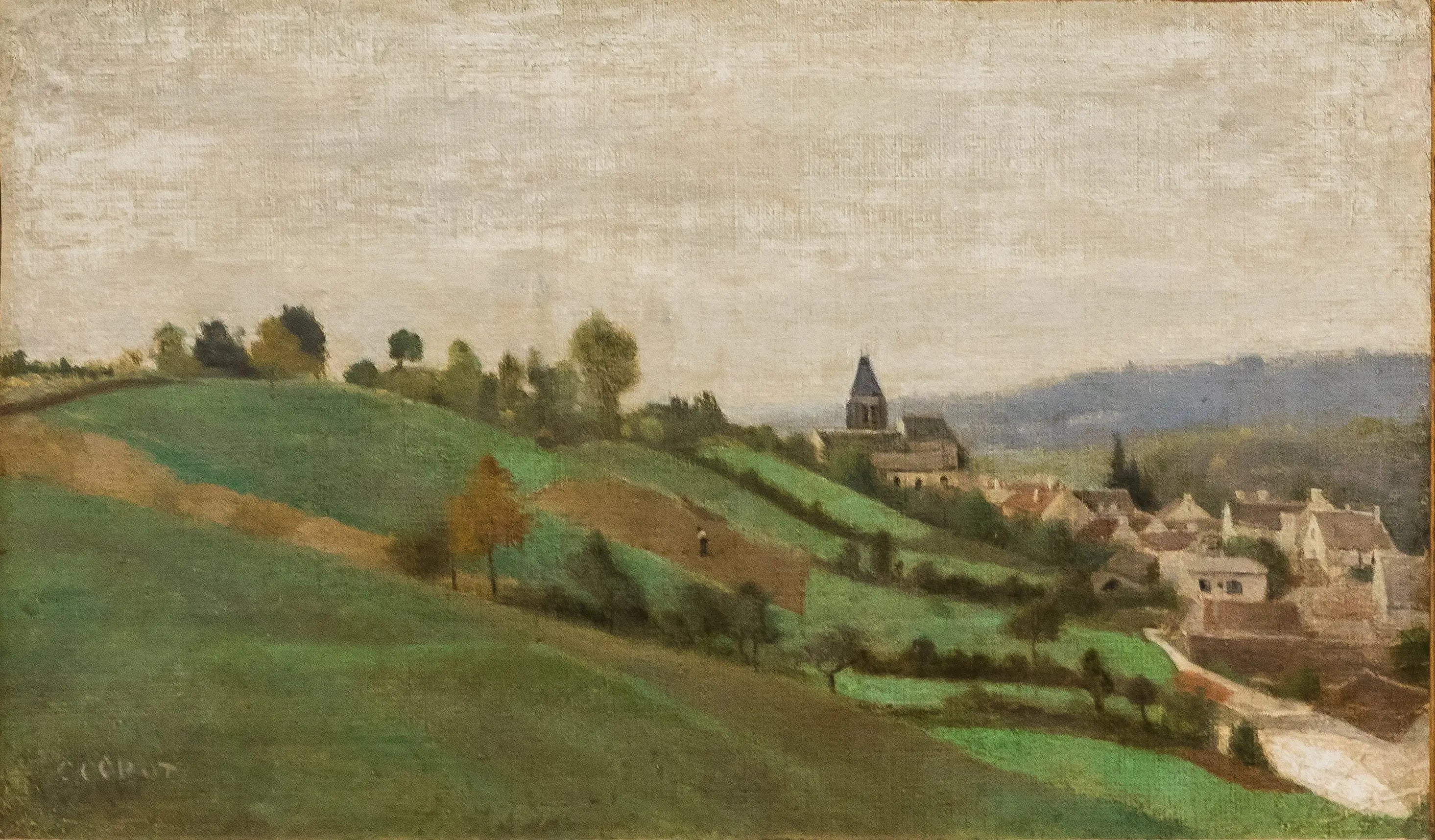Le village de Presles près Beaumont-sur-Oise - Jean-Baptiste Camille Corot - Alpha Reproduction