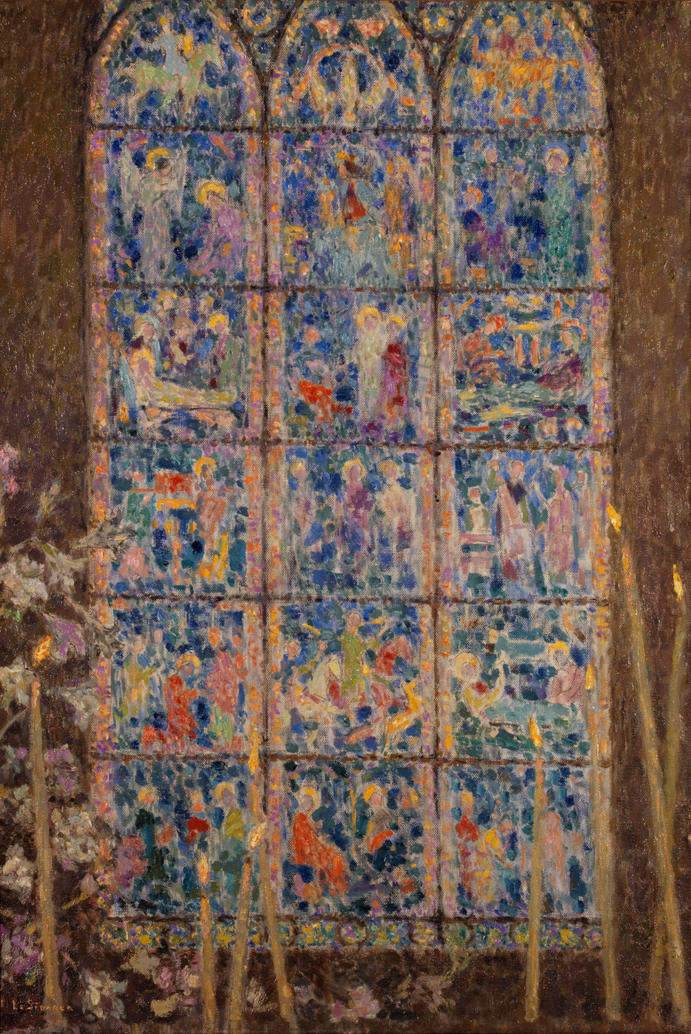 Le vitrail, Chartres - Henri Le Sidaner image 1 reproduction de peinture à l’huile