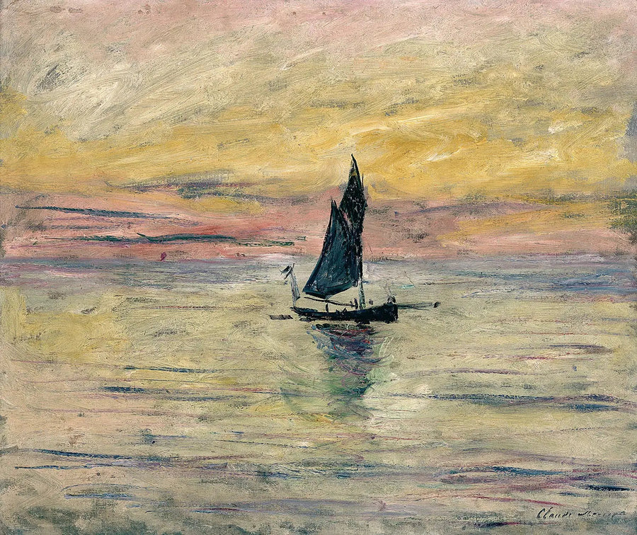 Seilbåten, kveldsstemning - Claude Monet