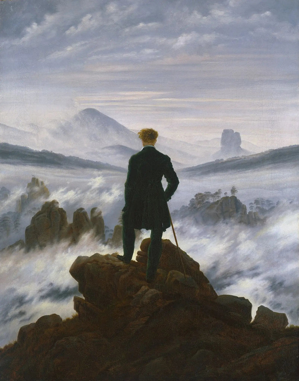 Le Voyageur contemplant une mer de nuages - Caspar David Friedrich image 1 reproduction de peinture à l’huile