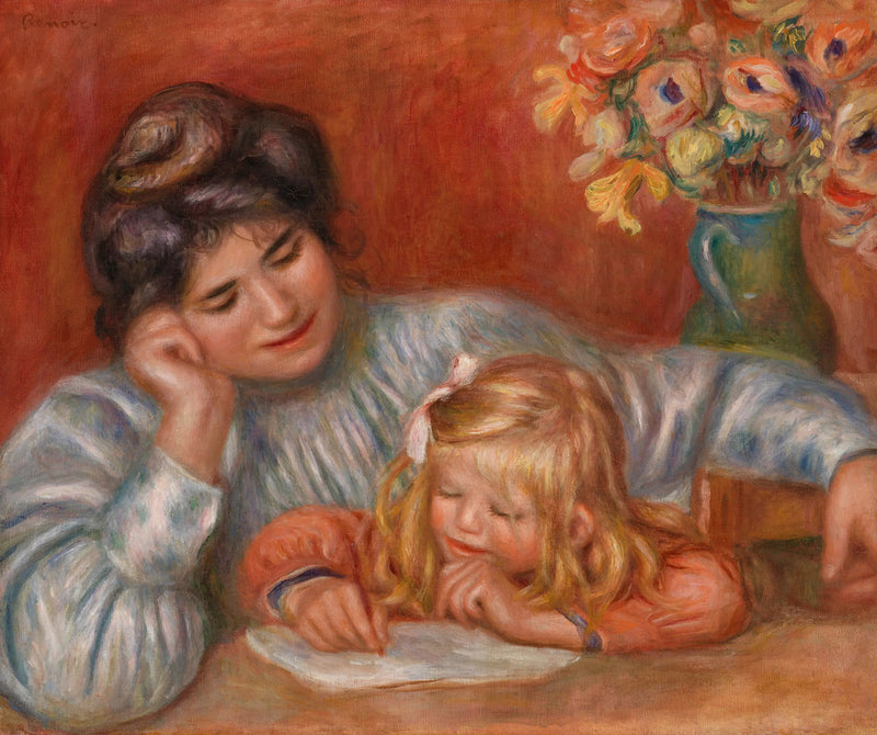Skriveleksjon (Skriveleksjonen) - Pierre-Auguste Renoir