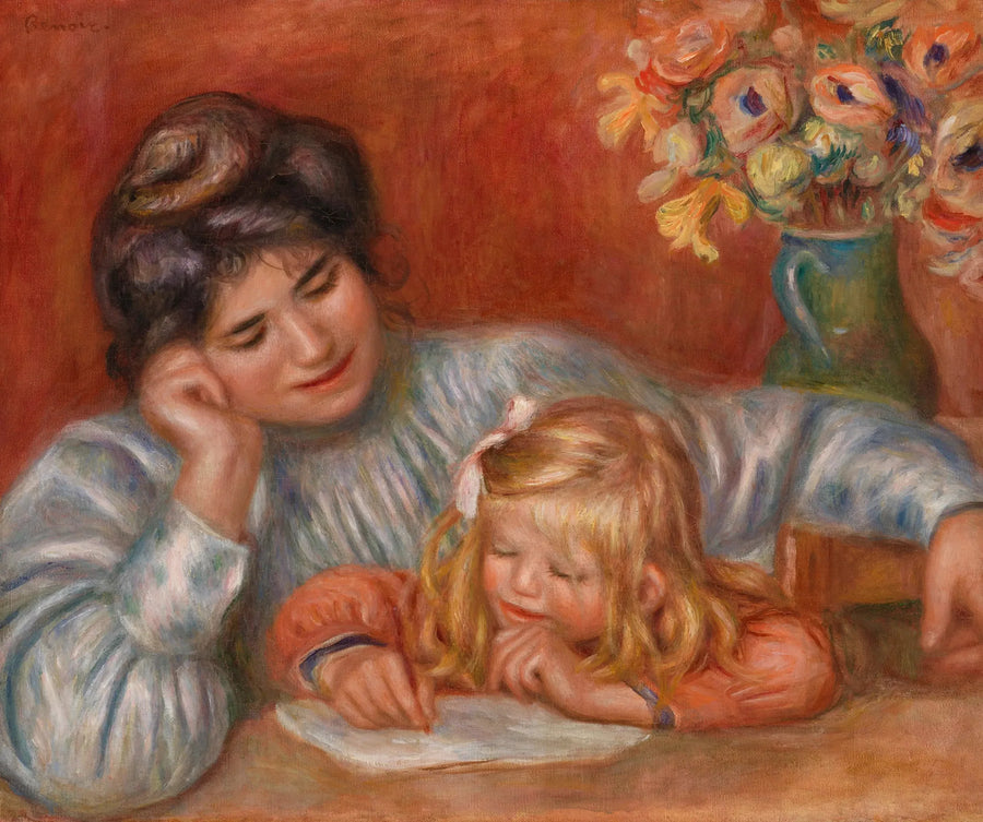 Skriveleksjon (Skriveleksjonen) - Pierre-Auguste Renoir