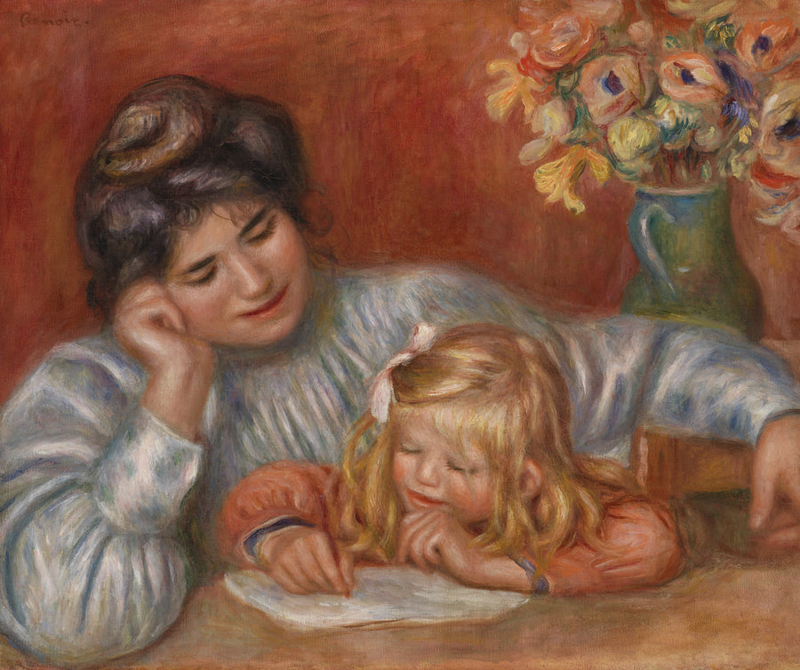 Skriveleksjon (Skriveleksjonen) - Pierre-Auguste Renoir