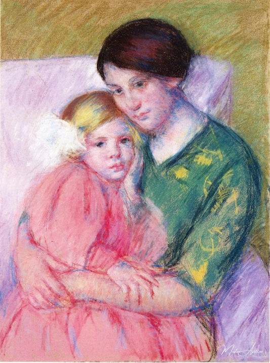 Lecture de la mère et de l'enfant - Mary Cassatt - Reproductions de tableaux et peintures haut de gamme