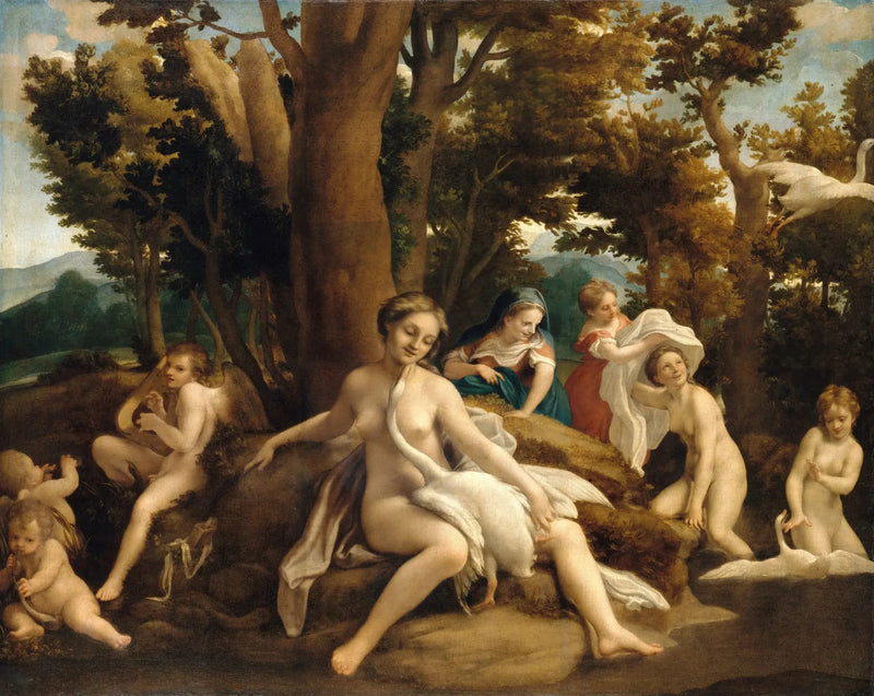 Leda og Svanten - Antonio da Correggio