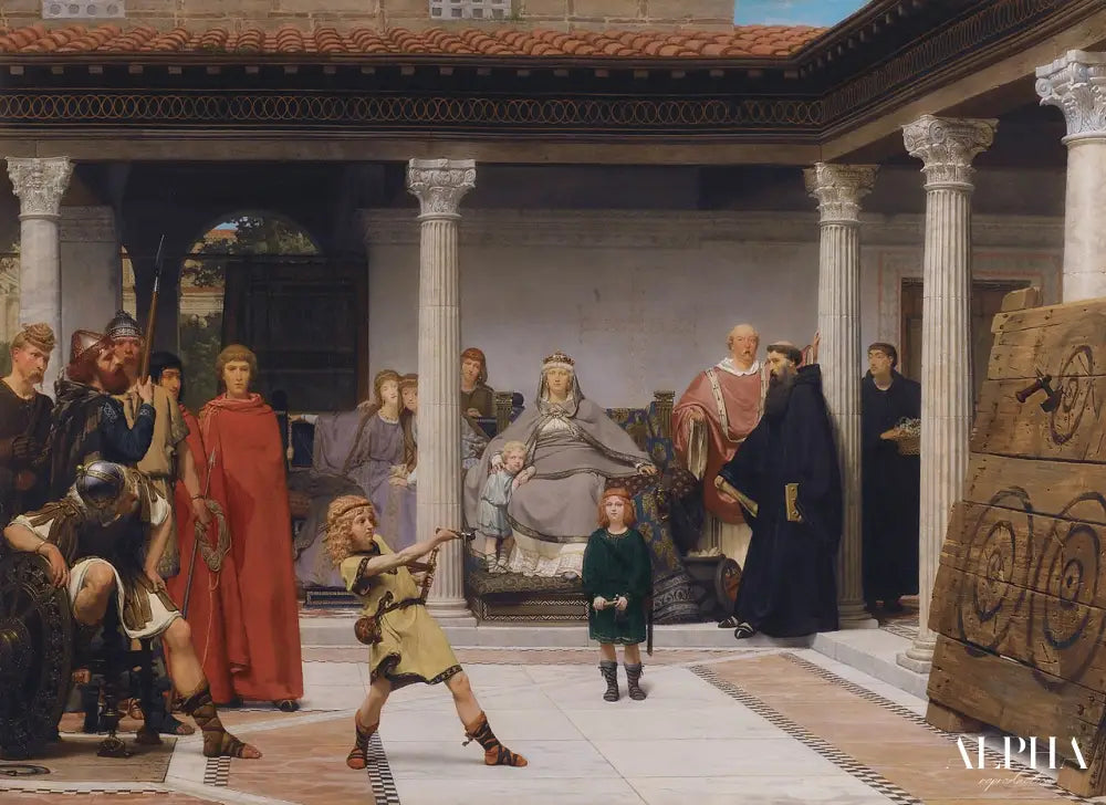 L'éducation des enfants de Clovis - Lawrence Alma-Tadema - Reproductions de tableaux et peintures haut de gamme