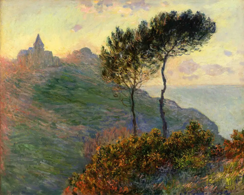 Varengeville-kirken mot lyset - Claude Monet