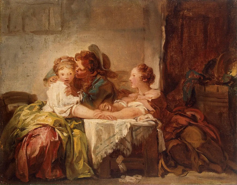 Det tapte dilemma eller det vinnende kyss - Jean-Honoré Fragonard