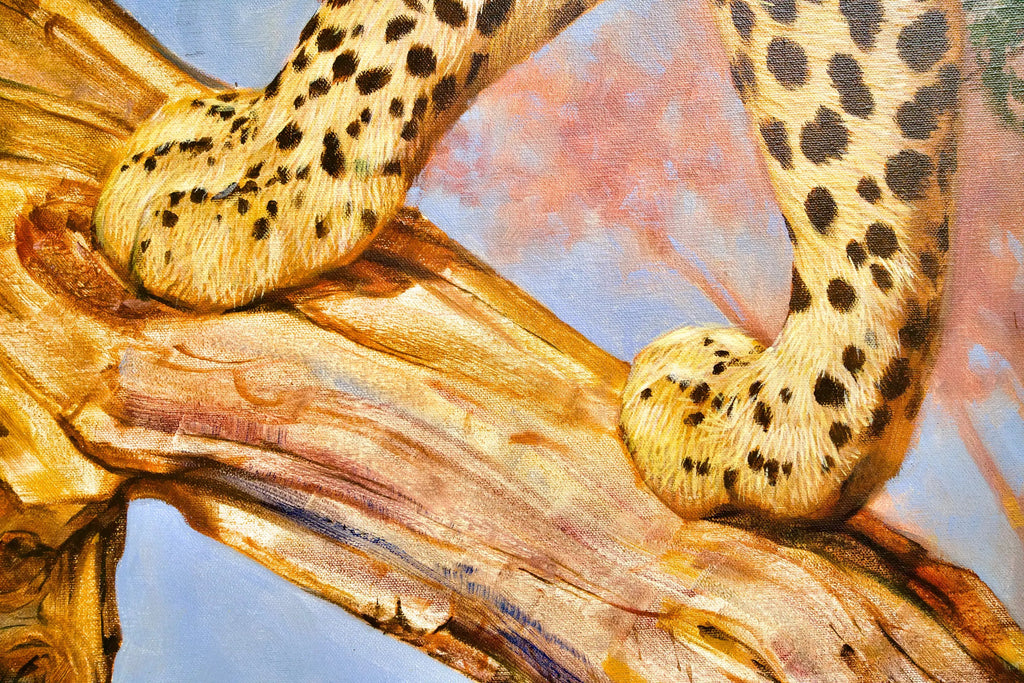 Léopard dans un arbre | 150 x 100 cm image 16 copie de tableau peinte à la main