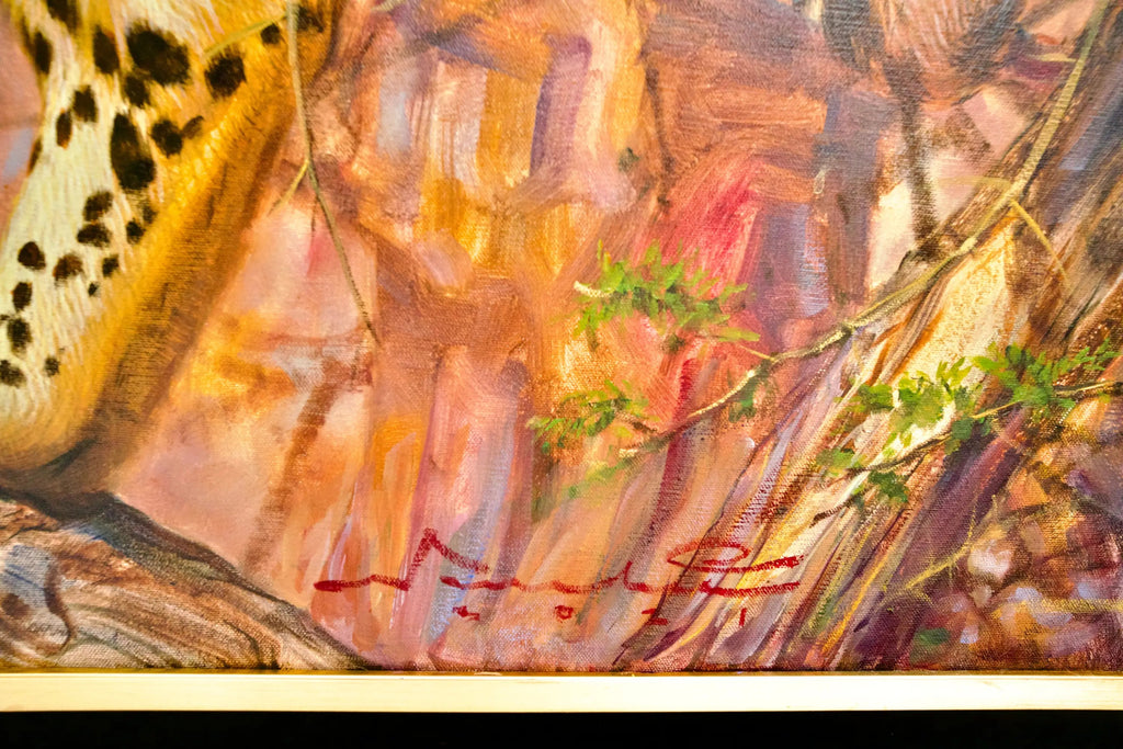 Léopard dans un arbre | 150 x 100 cm image 18 reproduction artisanale de tableau