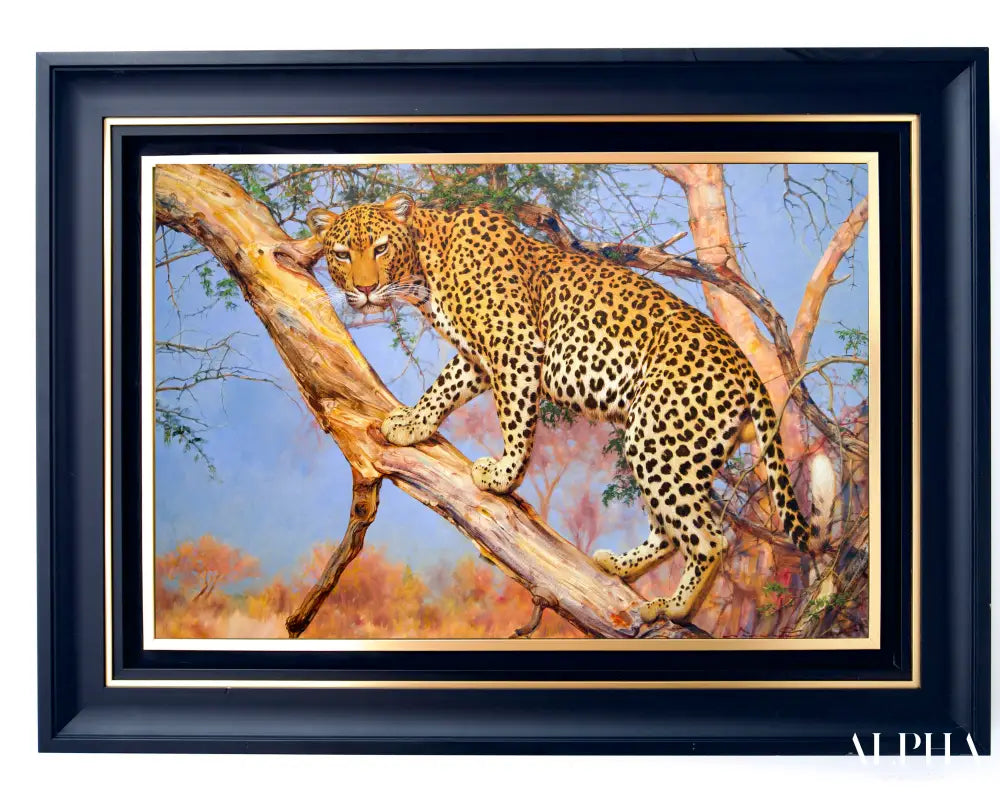 Leopard in a Tree – Somchai | 150 x 100 cm Reproductions de tableaux à la peinture à l’huile