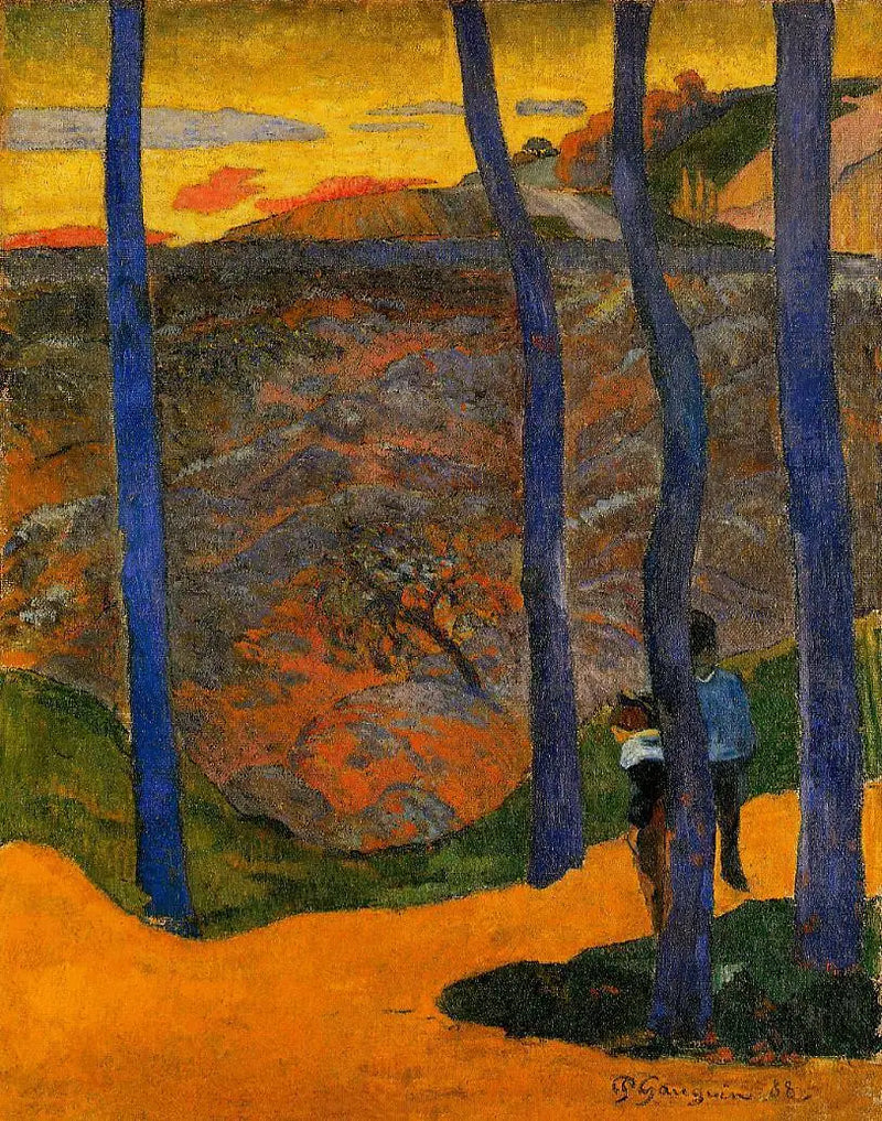 De blå trærne (Du vil passere der, den vakre) - Paul Gauguin
