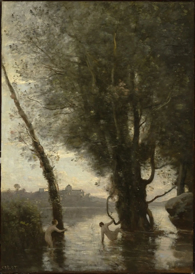 Badende kvinner på Borromée-øyene - Jean-Baptiste Camille Corot