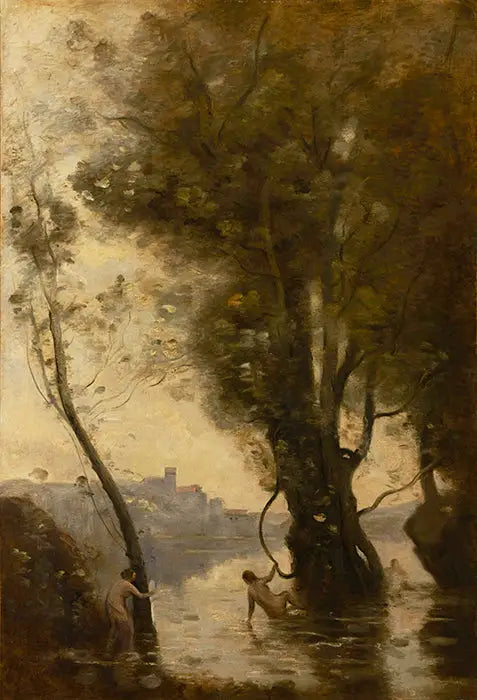 Badende kvinner på Borroméeneøyene - Jean-Baptiste Camille Corot