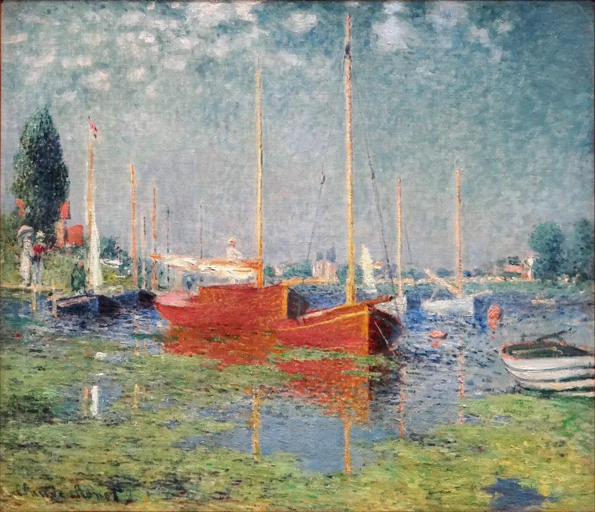 Reproduction du tableau « Les bateaux rouges, Argenteuil - Claude Monet » par Alpha Reproduction en peinture à l’huile