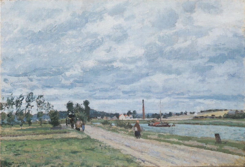 Oise-breddene nær Pontoise - Camille Pissarro