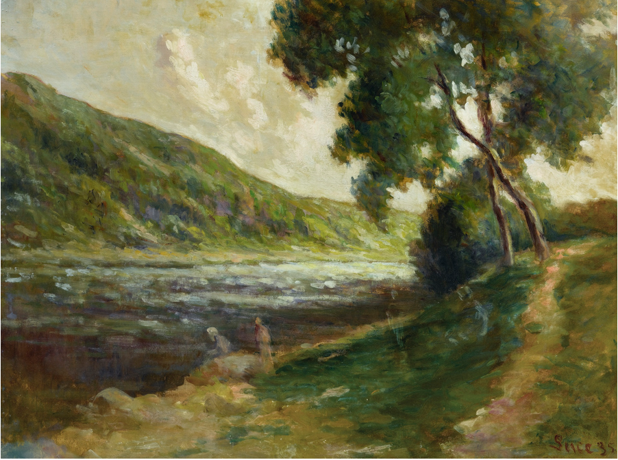 Les Bords de la Seine aux environs de Rolleboise - Maximilien Luce - Alpha Reproduction