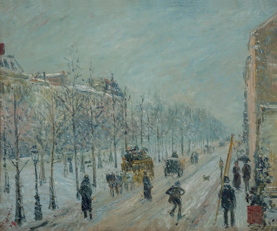 De ytre boulevardene. Snøeffekt - Camille Pissarro