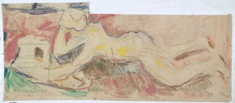 De søkende: gutt som hviler på magen - Edvard Munch