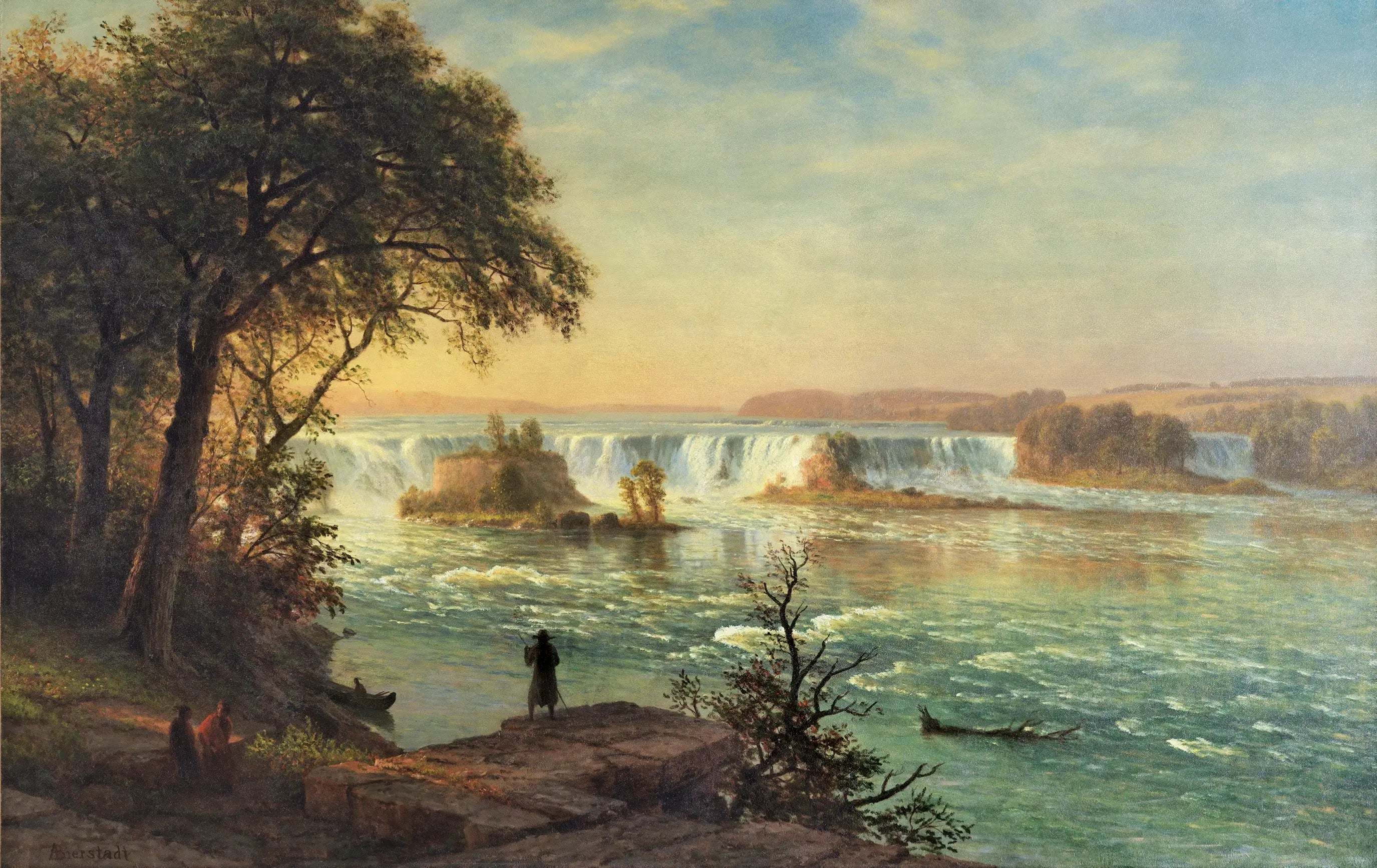 Les chutes de Saint-Antoine - Albert Bierstadt image 1 copie de tableau peinte à la main