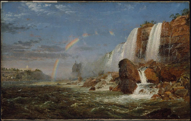 Niagara-fallene fra foten av Goat Island - Jasper Francis Cropsey