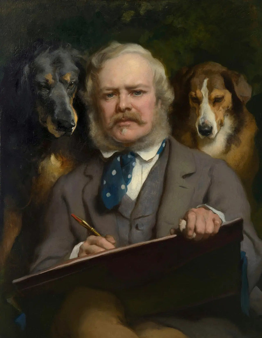 Kunnskapsrike: Portrett av kunstneren med to hunder - Edwin Henry Landseer

Source:
Les Connaisseurs : Portrait de l'artiste avec deux chiens - Edwin Henry Landseer