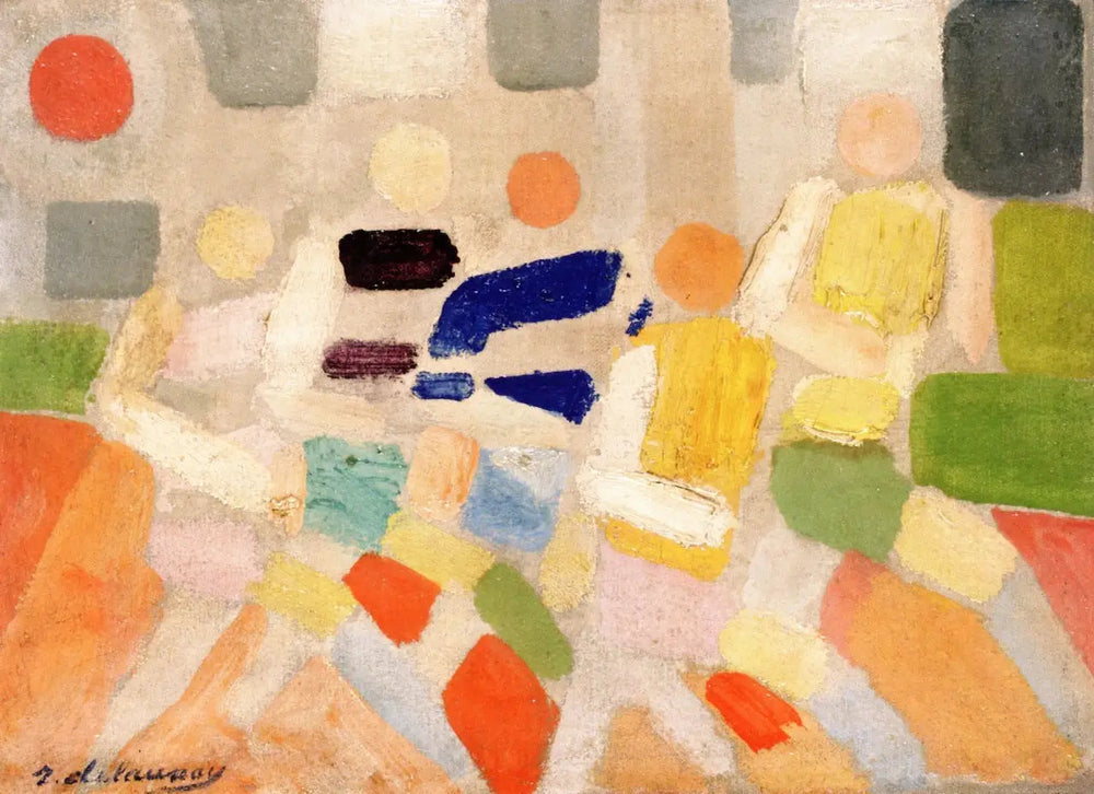 Les Coureurs - Robert Delaunay image 1 reproduction artisanale de tableau