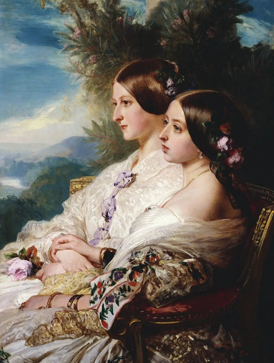 Kusiner: dronning Victoria og Victorine, hertuginne av Nemours - Franz Xaver Winterhalter

Source:
Les cousines : la reine Victoria et Victoire, duchesse de Nemours - Franz Xaver Winterhalter
