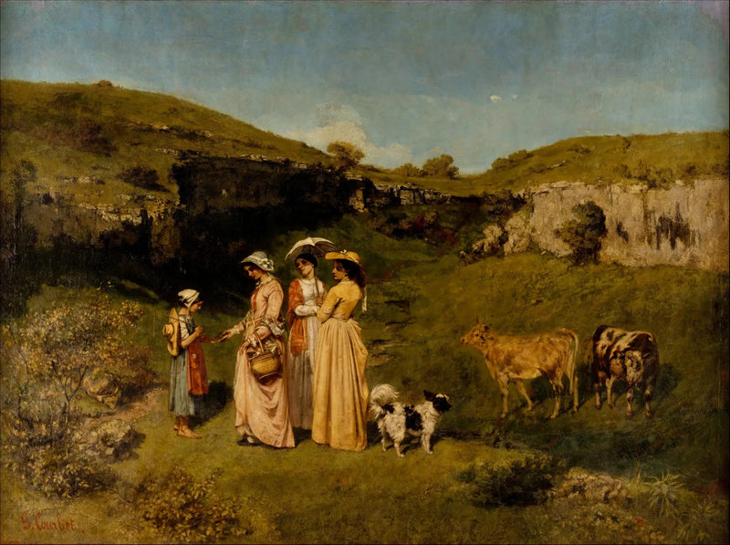 Jentene fra landsbyen - Gustave Courbet