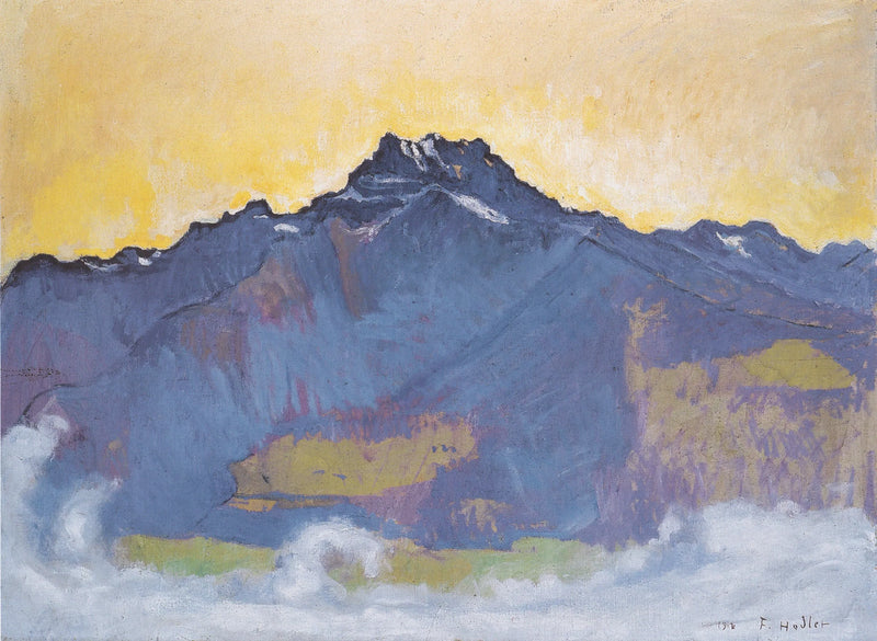 Dents du Midi sett fra Chesières - Ferdinand Hodler