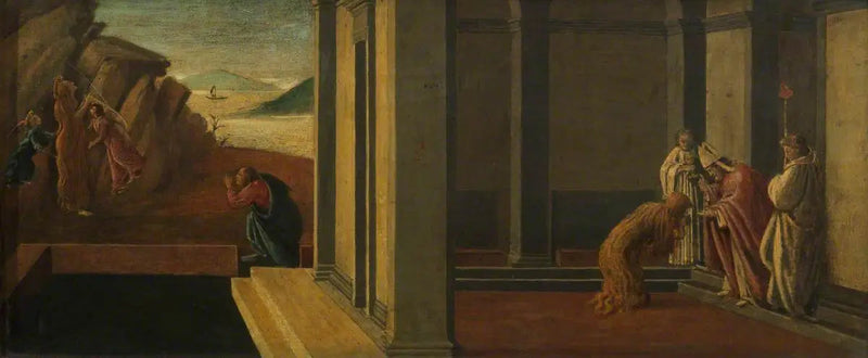 De siste øyeblikkene til Magdalena (predella, panel fire) - Sandro Botticelli