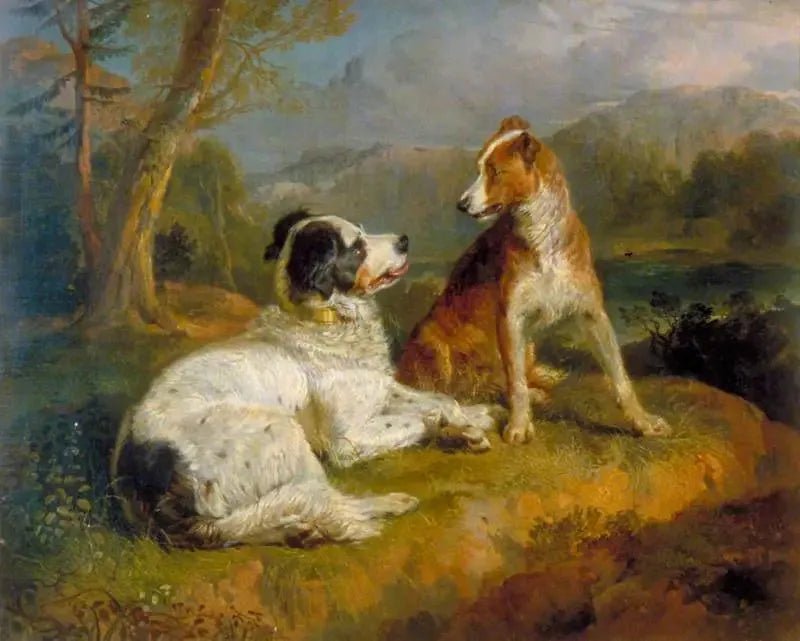 De to hundene (etter diktet av Robert Burns) - Edwin Henry Landseer

Source:
Les Deux Chiens (d'après le poème de Robert Burns) - Edwin Henry Landseer