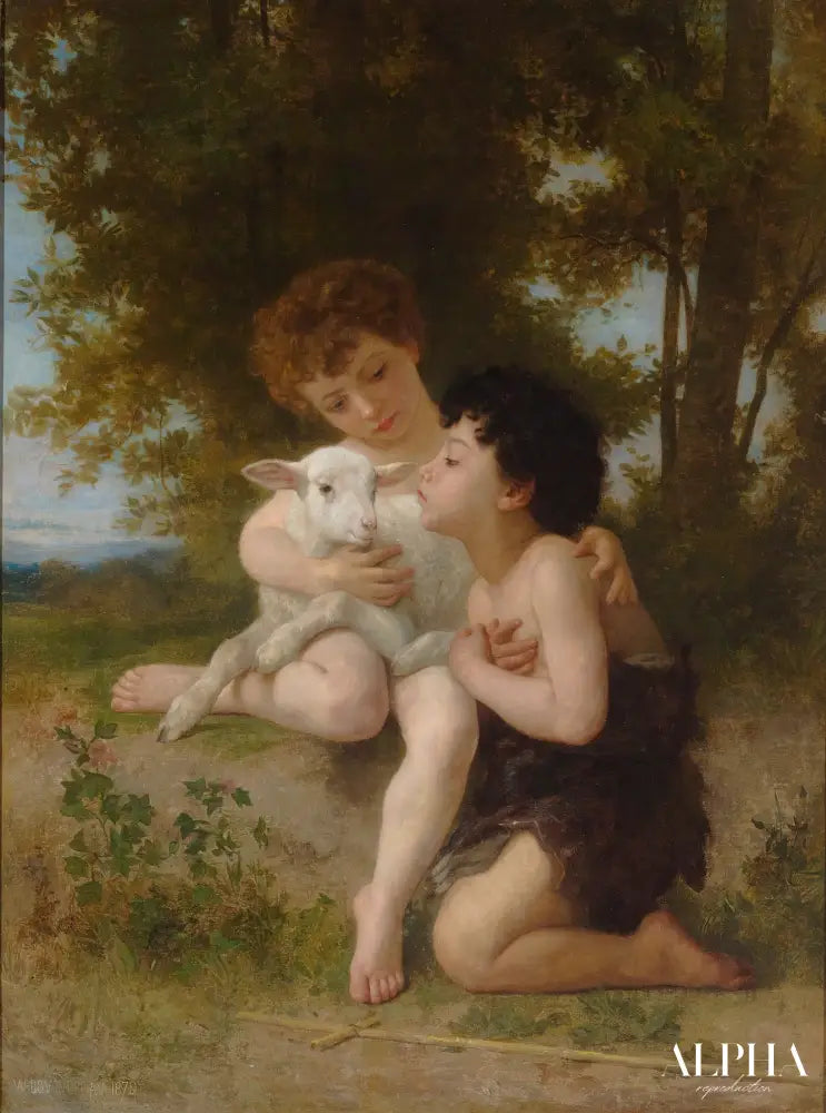 Les Enfants à L’Agneau - William Bouguereau Reproductions de tableaux à la peinture à l’huile