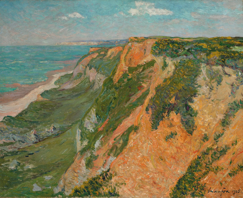 De røde klippene i Octeville, Basse-Seine - Maxime Maufra