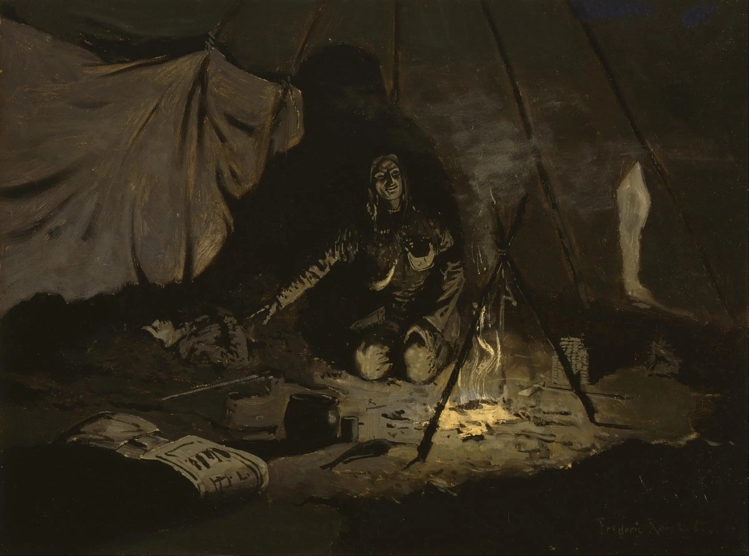 Les feuilles sèches ont duré plus longtemps qu'elle - Frederic Remington image 1 reproduction réalisée par Alpha Reproduction