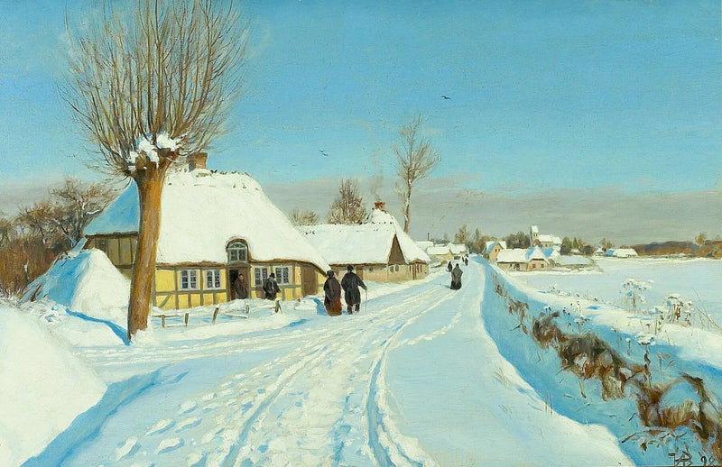Fidèles se dirigent vers l'église le matin de Noël

Source:
Les fidèles se dirigent vers l'église le matin de Noël. - H. A. Brendekilde
