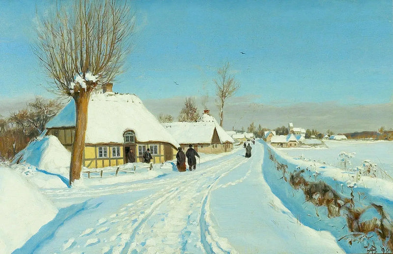 Fidèles se dirigent vers l'église le matin de Noël

Source:
Les fidèles se dirigent vers l'église le matin de Noël. - H. A. Brendekilde